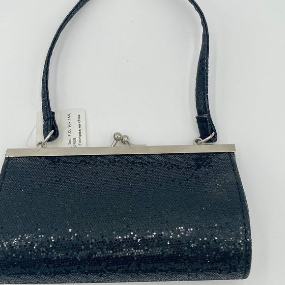 Glitz N’ Glam Glitter Mini Purse Black Formal Dance Prom Club - Picture 4 of 8